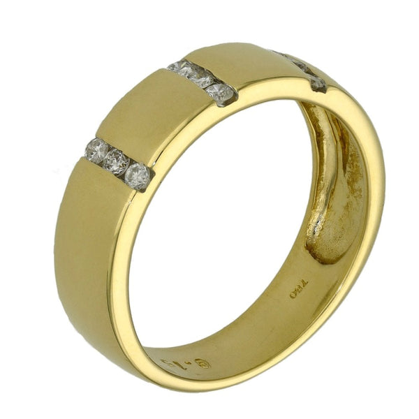Ladies 18ct Yellow Gold Diamond Set Band - Size M½