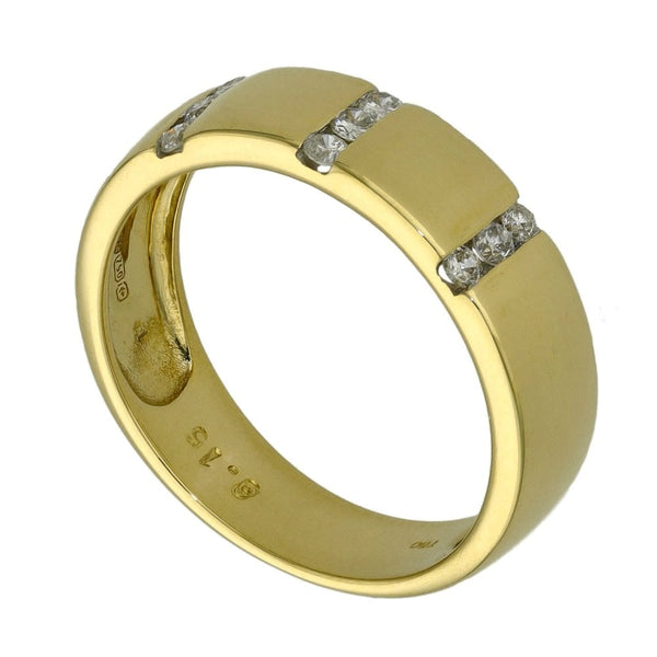 Ladies 18ct Yellow Gold Diamond Set Band - Size M½