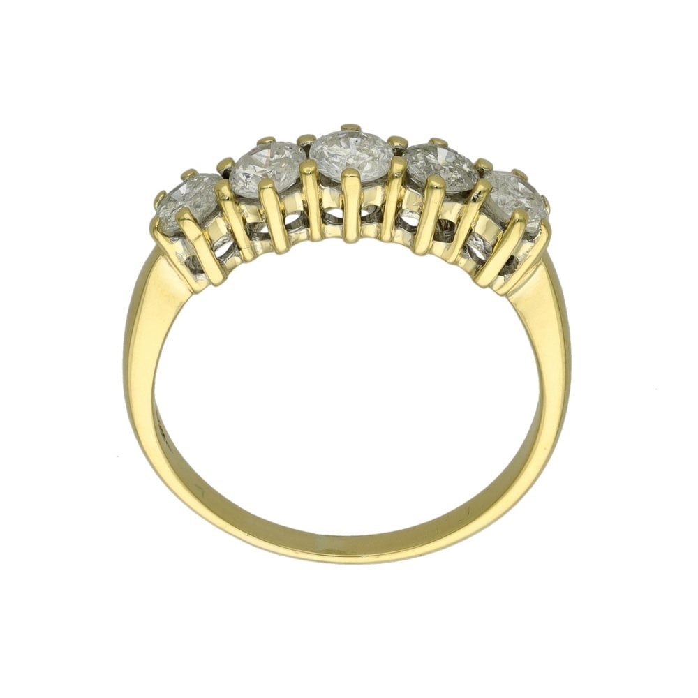 Ladies 18ct Yellow Gold Five Stone Diamond Ring - 1.00ct