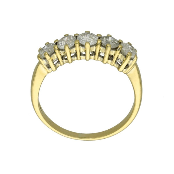 Ladies 18ct Yellow Gold Five Stone Diamond Ring - 1.00ct