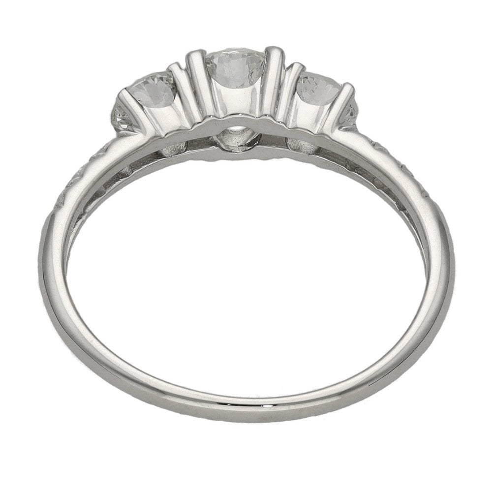 Ladies 18ct White Gold Certified Diamond Ring - Size L - 1.00ct