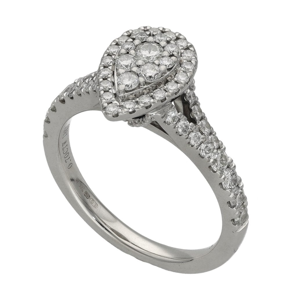 Vera Wang LOVE 18ct White Gold Diamond Cluster Ring - 0.70ct