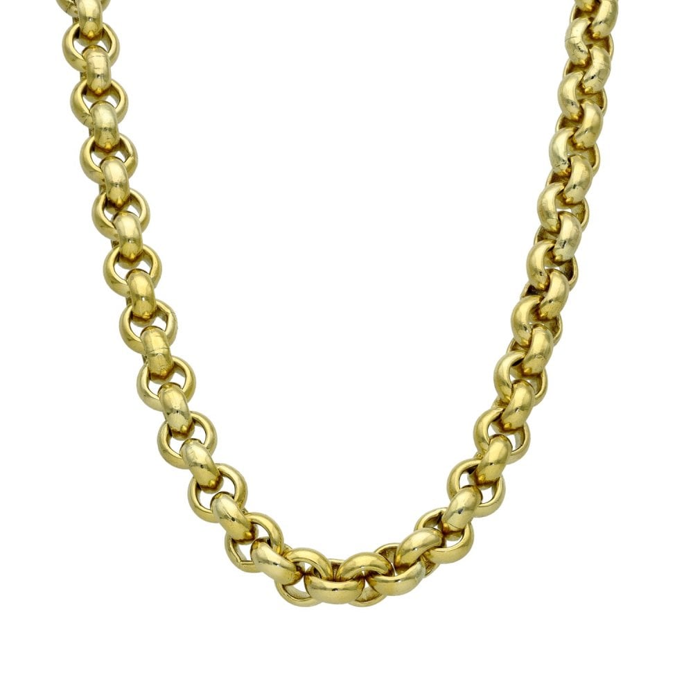 9ct Yellow Gold Heavy Belcher Chain - 18" - 74.6g