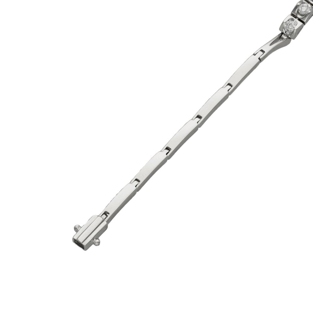 Ladies 18ct White Gold Diamond Set Bracelet - 7" - 0.50ct