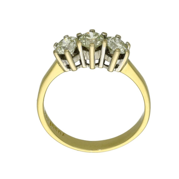 Ladies 18ct Yellow Gold Diamond Trilogy Ring - 1.00ct