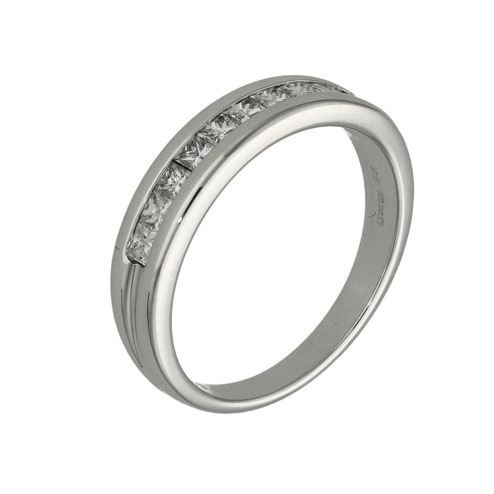 Ladies 18ct White Gold Princess Cut Diamond Set Eternity Ring