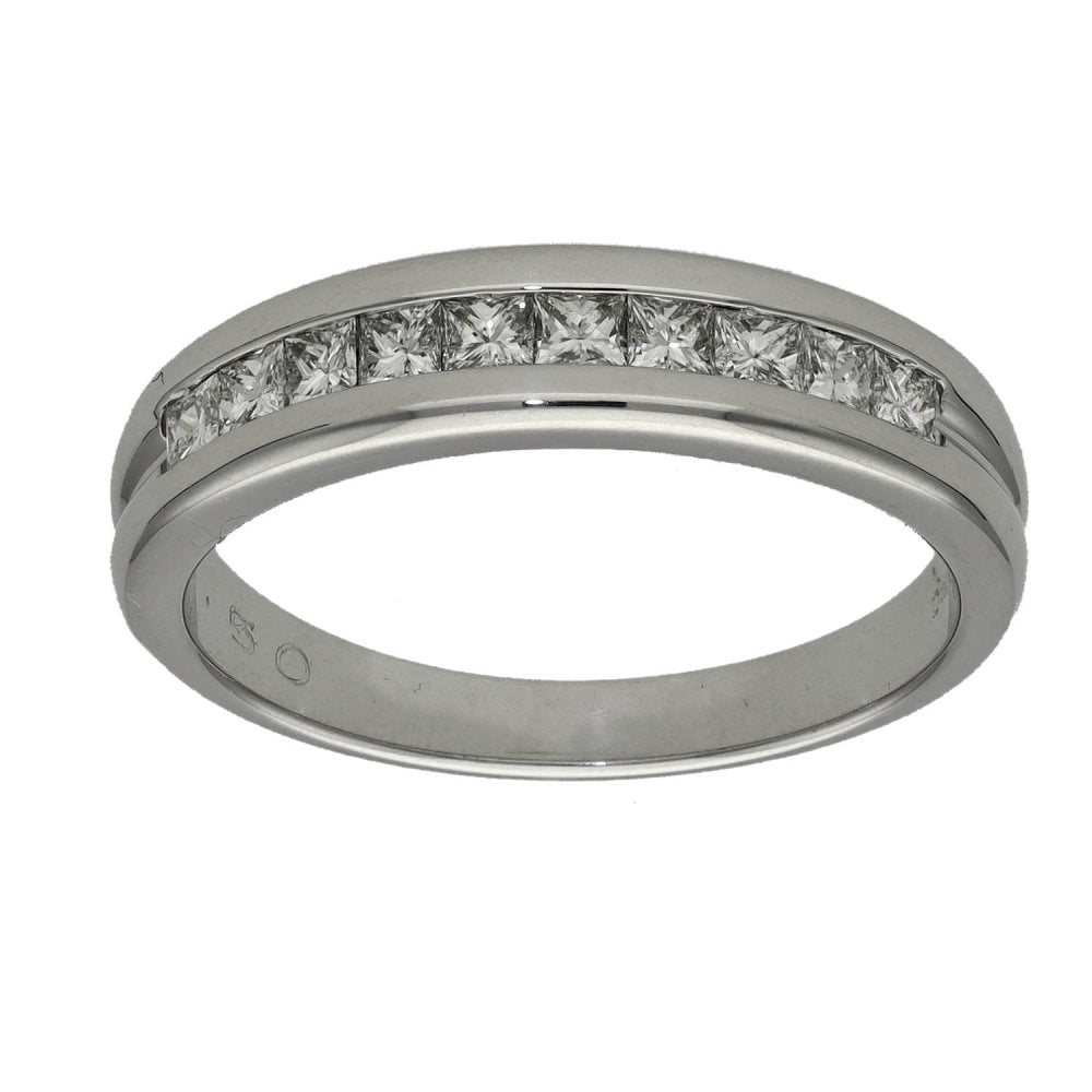 Ladies 18ct White Gold Princess Cut Diamond Set Eternity Ring