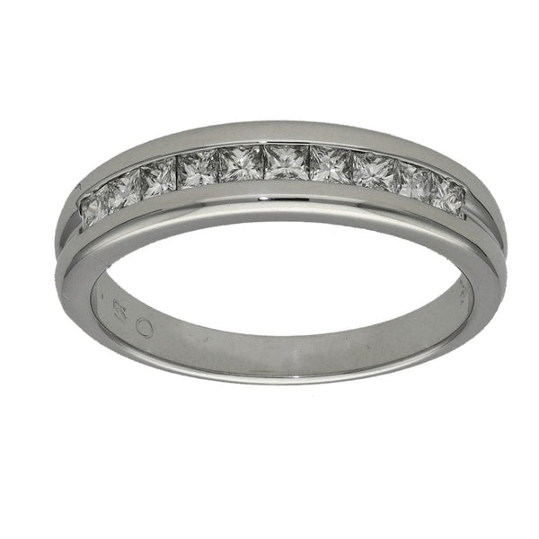 Ladies 18ct White Gold Princess Cut Diamond Set Eternity Ring