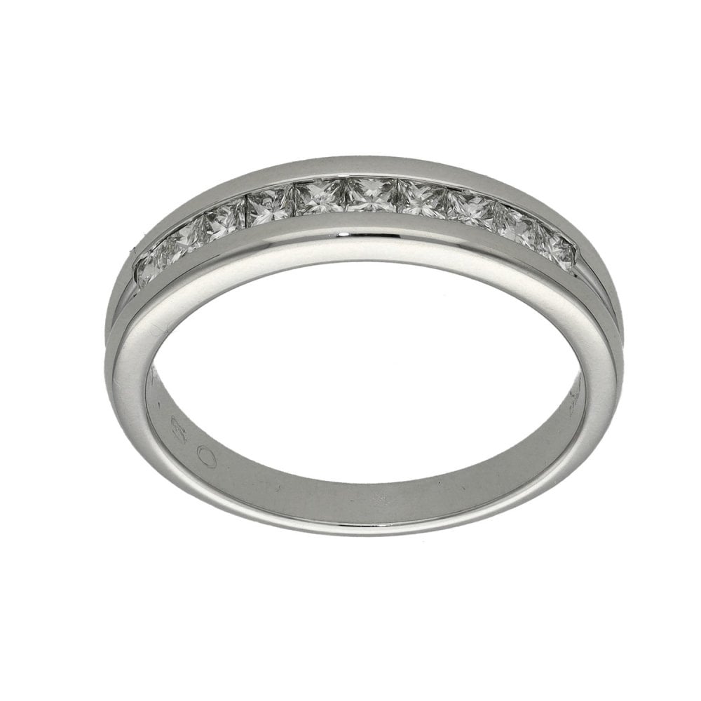Ladies 18ct White Gold Princess Cut Diamond Set Eternity Ring