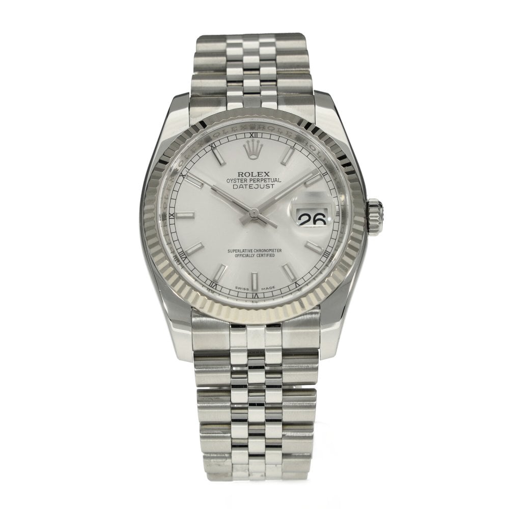 Datejust 36 116234 - Gents Watch - Silver Baton Dial - 2015