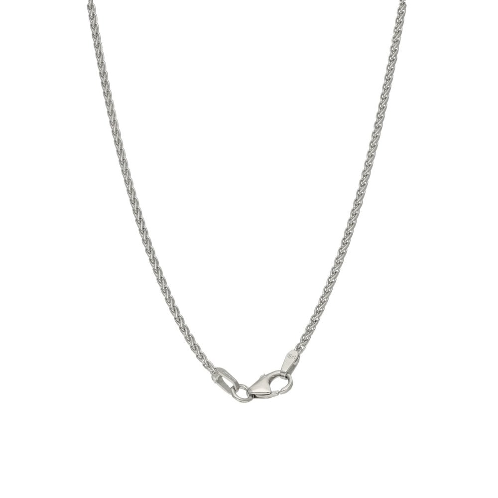 18ct White Gold Diamond Leaf Pendant & Necklace - 18" - 1.35ct