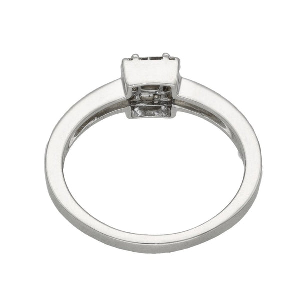 Ladies 9ct White Gold Diamond Engagement Ring - Size N