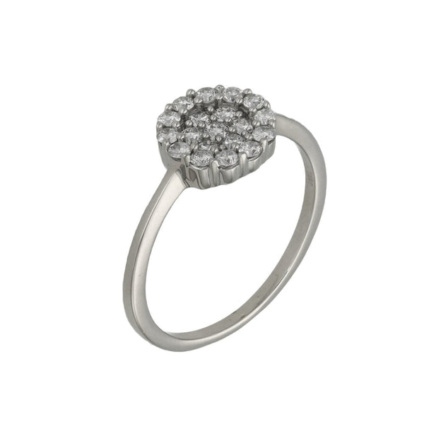 Ladies 9ct White Gold Diamond Cluster Ring - 0.38ct - Size P