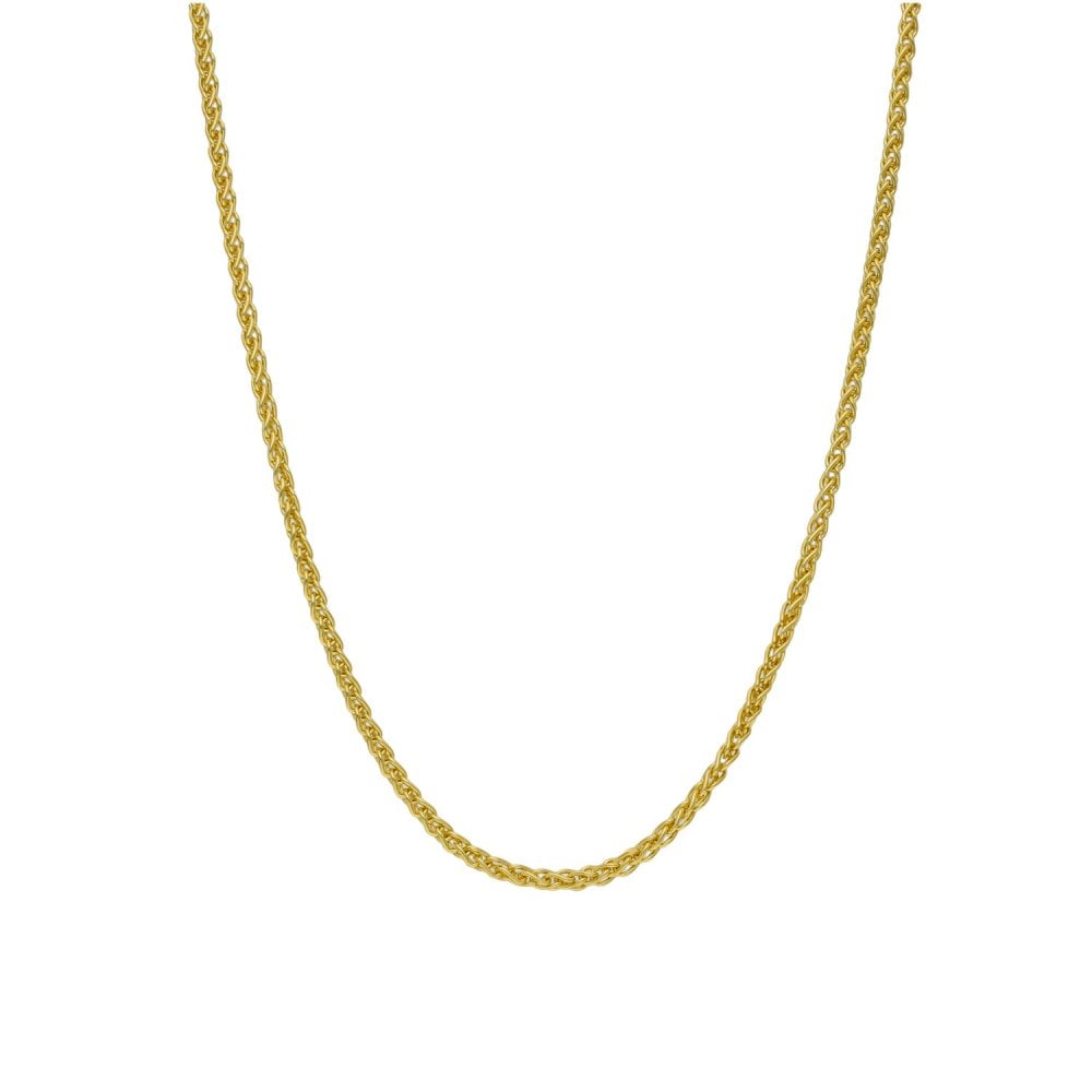 Ladies 18ct Yellow Gold Spiga Chain - 20" - 6.3g