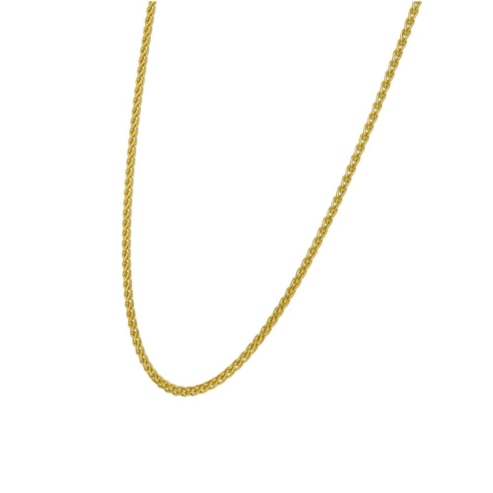 Ladies 18ct Yellow Gold Spiga Chain - 20" - 6.3g