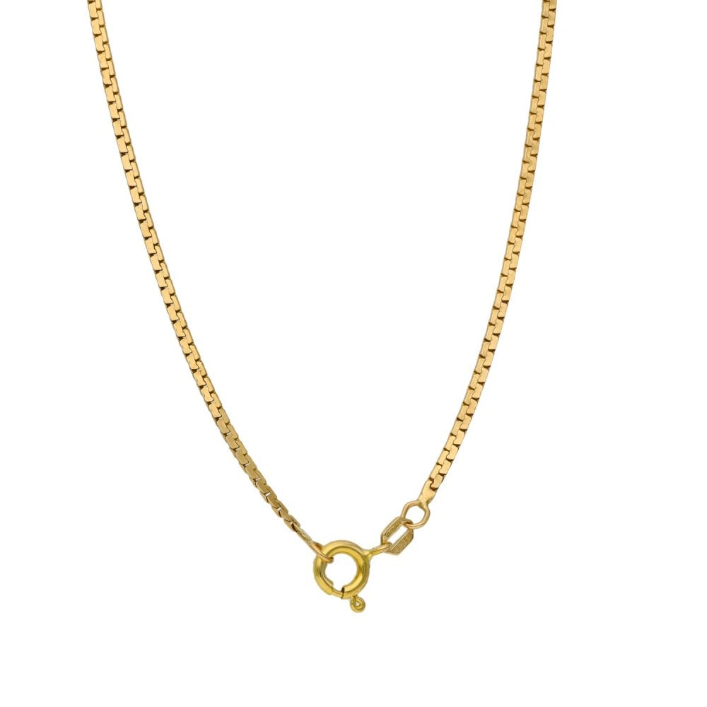 Ladies 9ct Yellow Gold Cubic Zirconia Cross & Chain - 19"