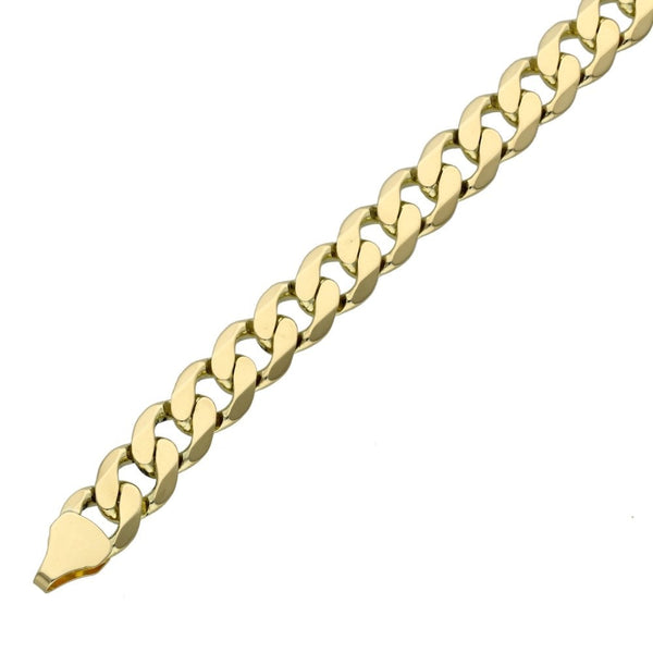 Ladies 9ct Yellow Gold Curb Bracelet - 7" - 11.4g