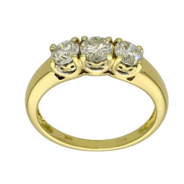 Ladies 18ct Yellow Gold Diamond Trilogy Ring - 1.00ct - Size N