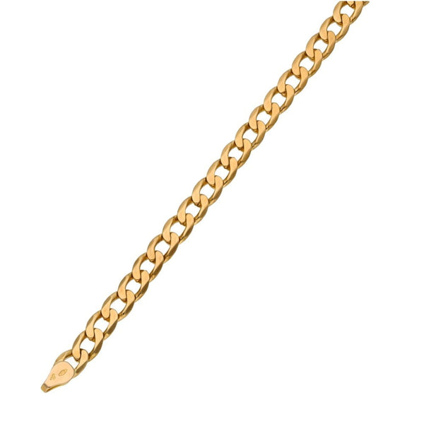 Ladies 9ct Yellow Gold Curb Bracelet - 7.5" - 8.3g