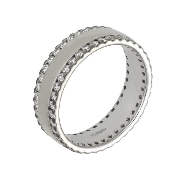 Ladies 9ct White Gold Diamond Set Wedding Ring - Size M