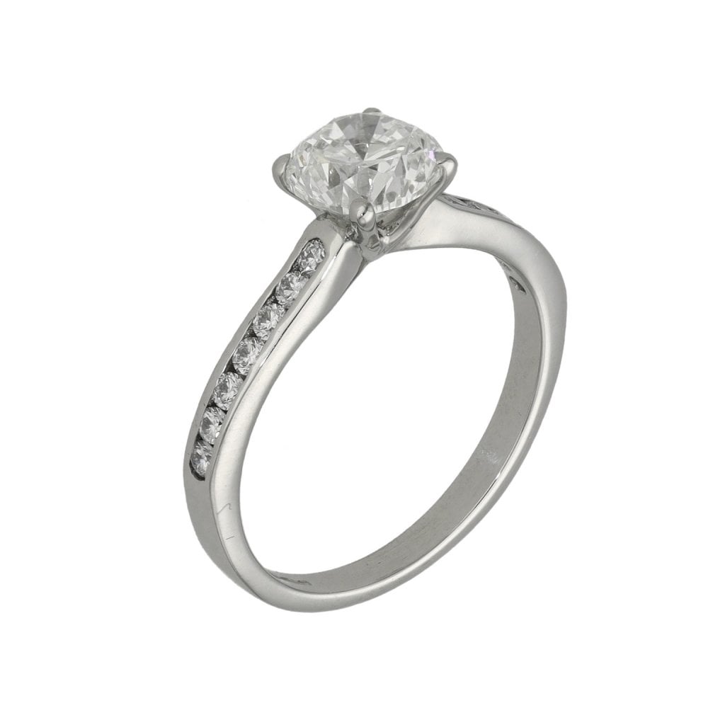 Ladies Platinum Diamond Engagement Ring - Size I - 1.05ct