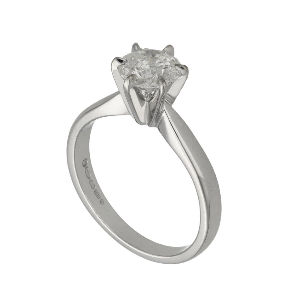 Ladies 18ct White Gold Diamond Engagement Ring - Size K