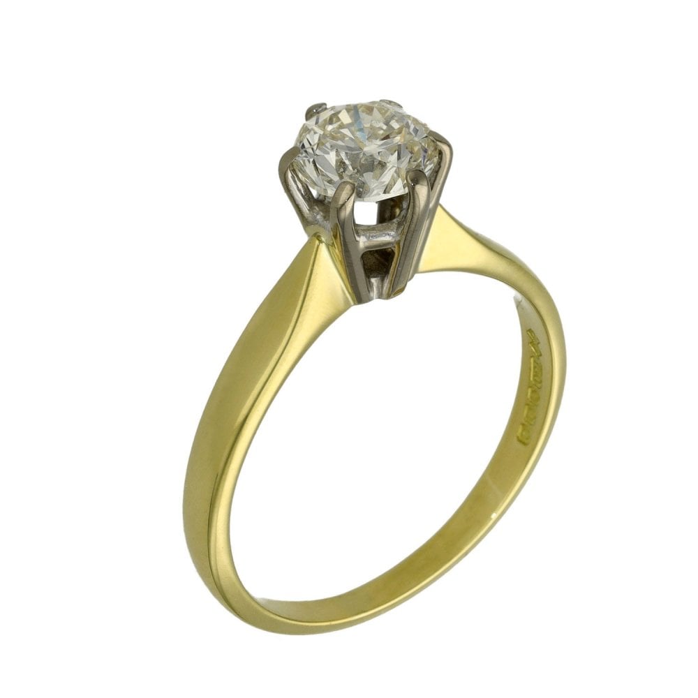 Ladies 18ct Yellow Gold Diamond Solitaire Engagement Ring