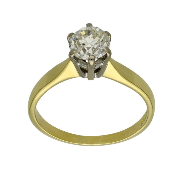 Ladies 18ct Yellow Gold Diamond Solitaire Engagement Ring