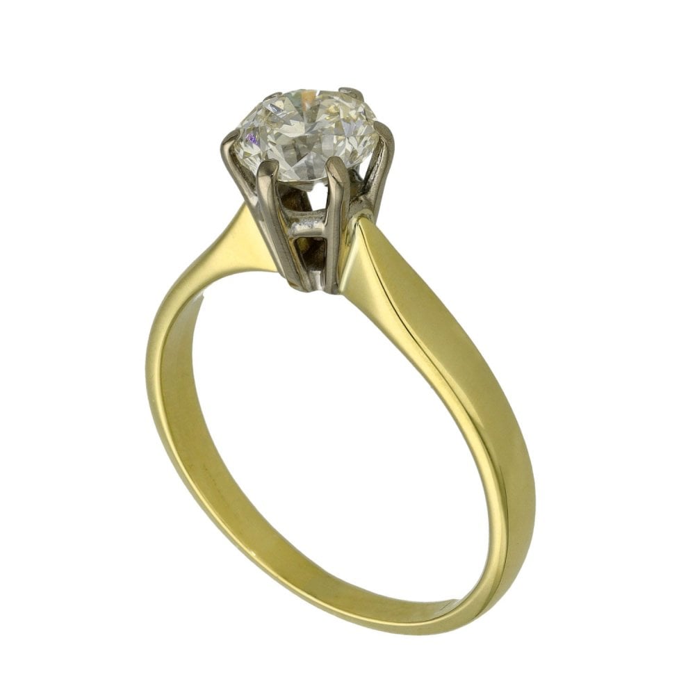 Ladies 18ct Yellow Gold Diamond Solitaire Engagement Ring
