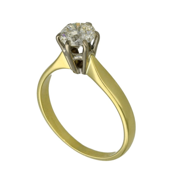 Ladies 18ct Yellow Gold Diamond Solitaire Engagement Ring