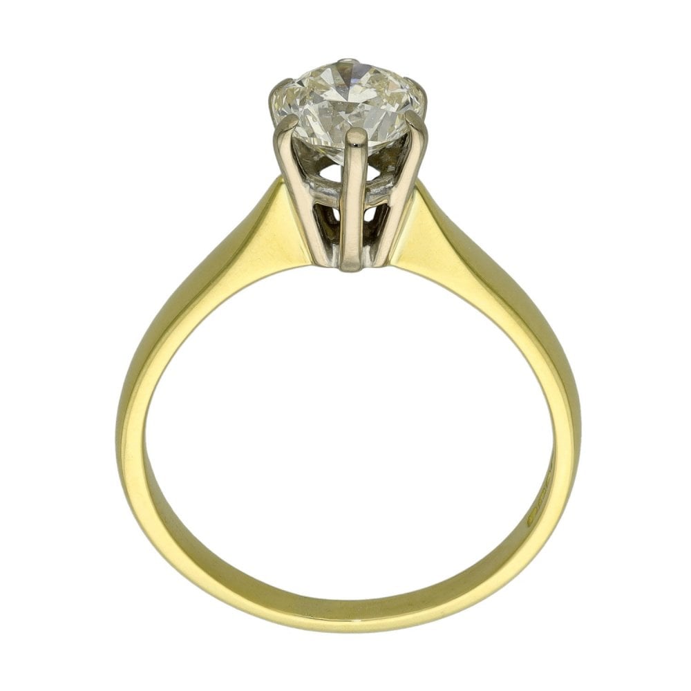 Ladies 18ct Yellow Gold Diamond Solitaire Engagement Ring