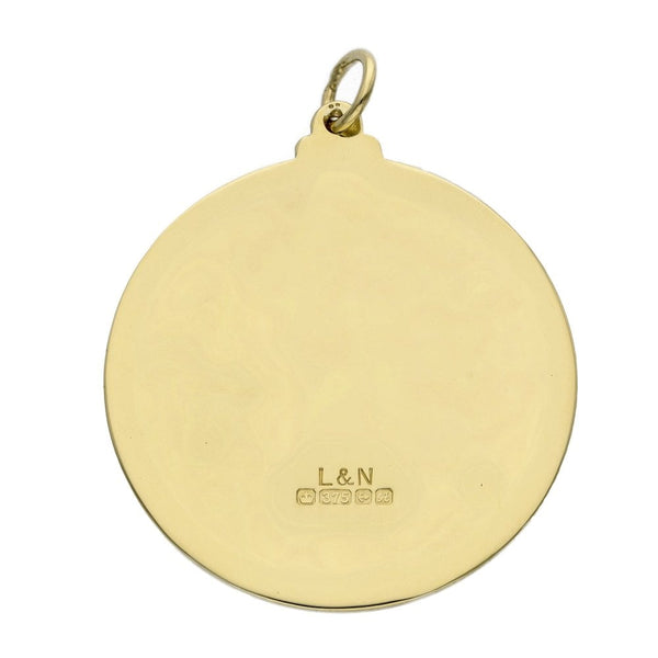 9ct Yellow Gold Large Round St. Christopher Pendant - 10.5g