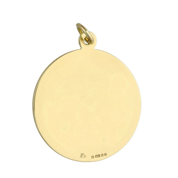 9ct Yellow Gold Round St. Christopher Pendant - 5.8g