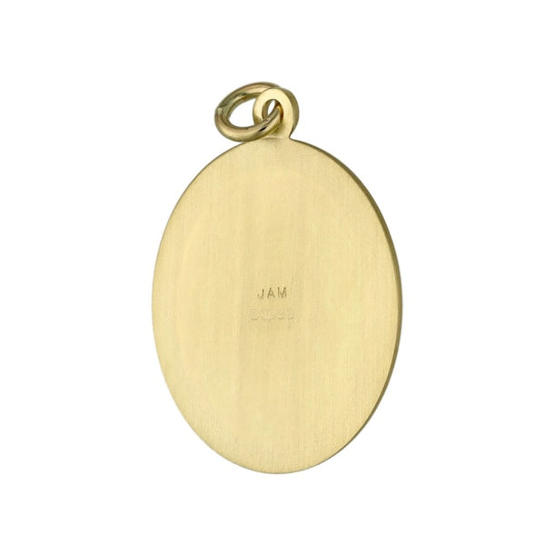 9ct Yellow Gold Round St. Christopher Pendant - 2.0g