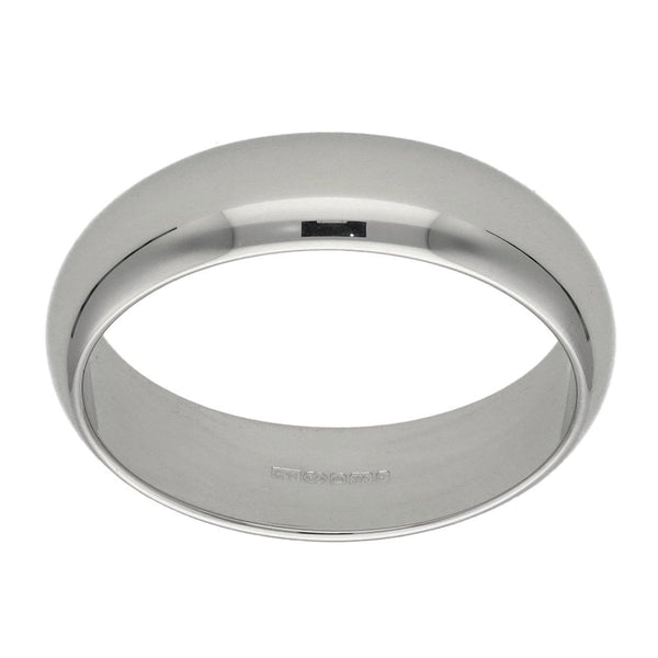 9ct White Gold D-Shape Wedding Ring - Size X