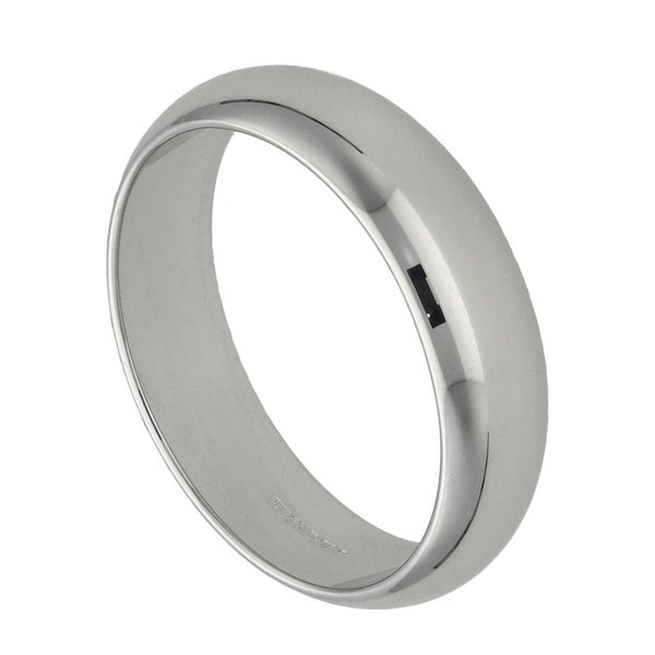 9ct White Gold D-Shape Wedding Ring - Size X