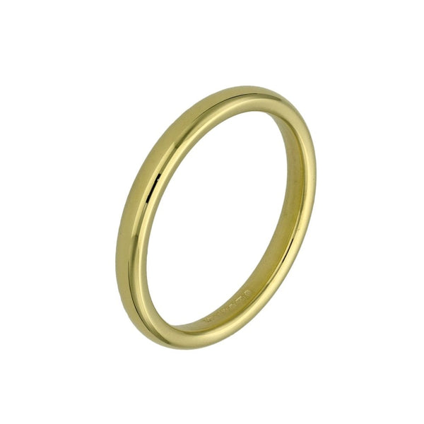 18ct Yellow Gold Court Shape Wedding Ring - Size J - 2mm