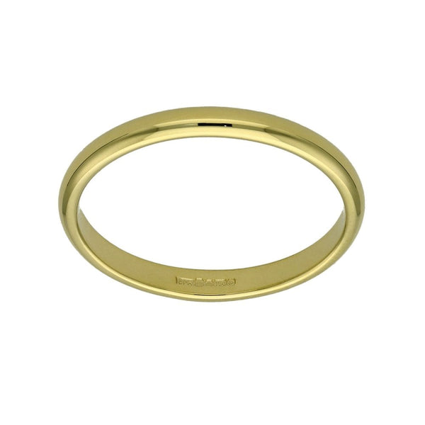 18ct Yellow Gold D-Shape Wedding Ring - Size P - 2mm