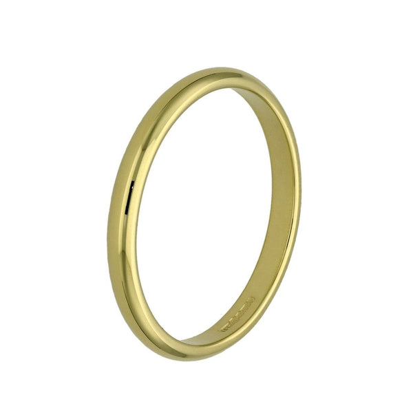 18ct Yellow Gold D-Shape Wedding Ring - Size P - 2mm