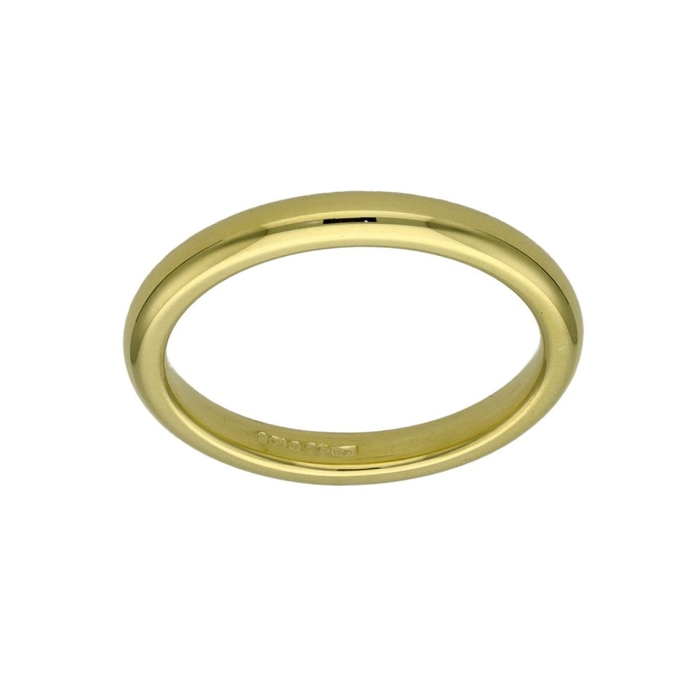 18ct Yellow Gold Court Shape Wedding Ring - Size I - 2mm