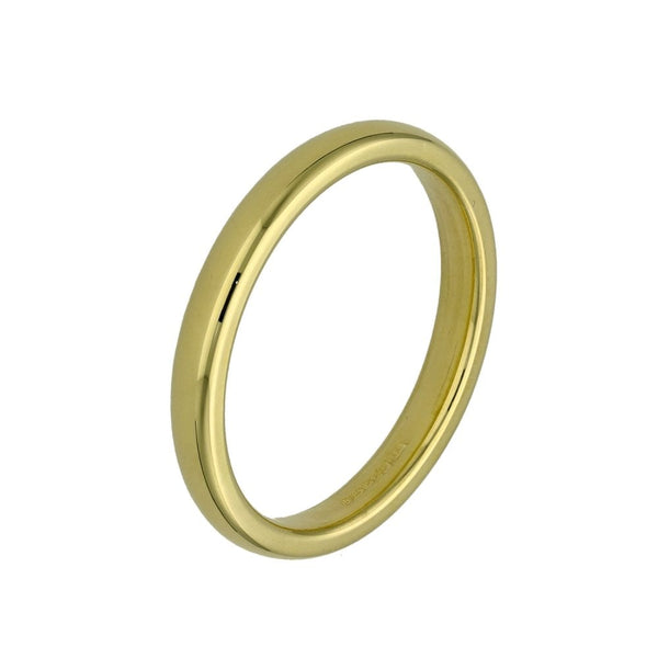 18ct Yellow Gold Court Wedding Ring - Size L - 2.5mm