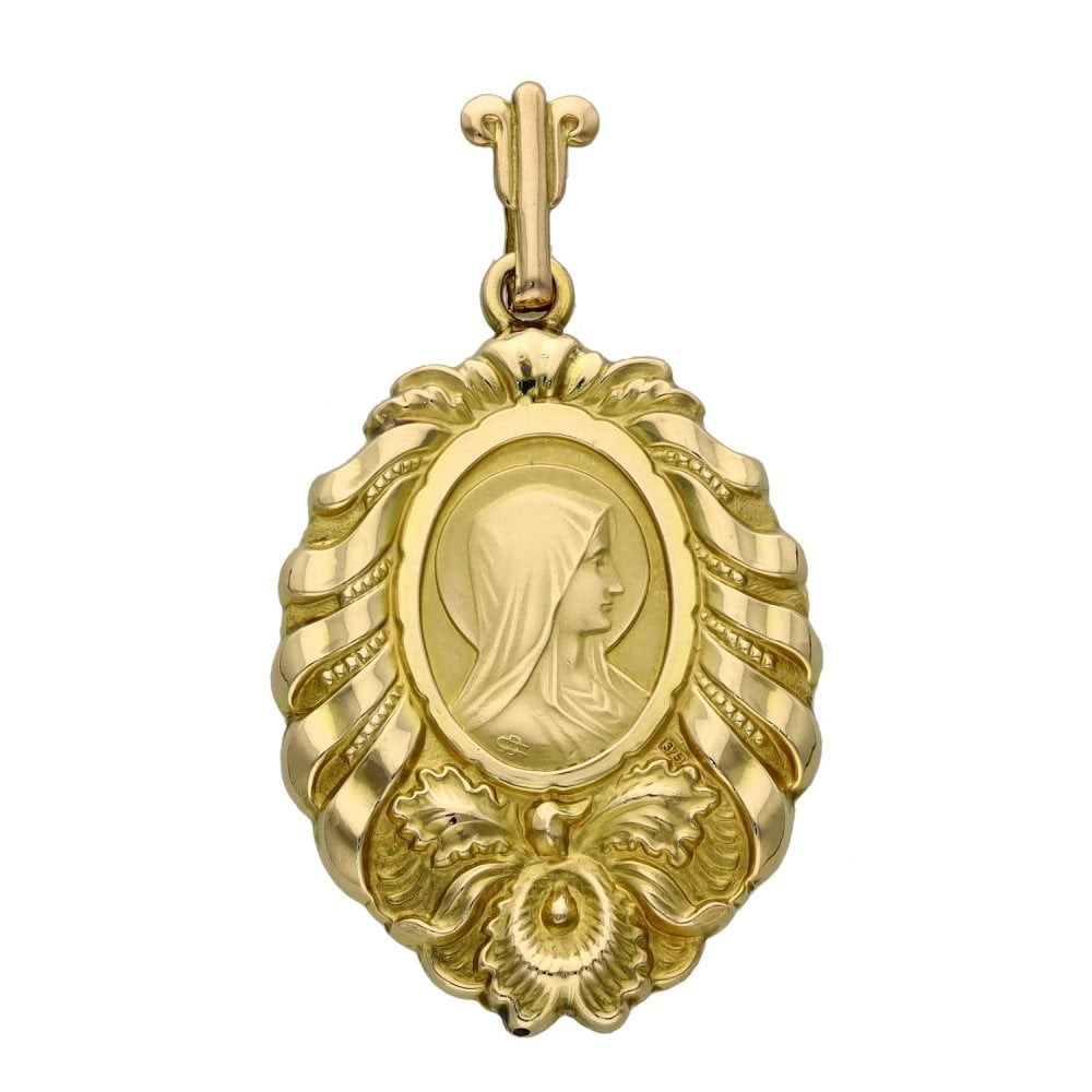 9ct Yellow Gold Sacred Heart Medal - 4.2g