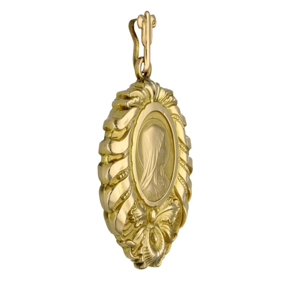 9ct Yellow Gold Sacred Heart Medal - 4.2g