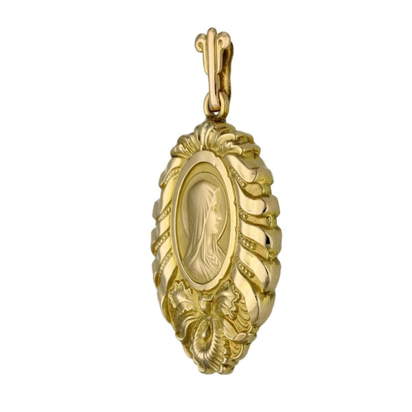 9ct Yellow Gold Sacred Heart Medal - 4.2g