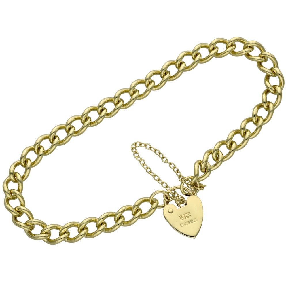 Ladies 9ct Yellow Gold Curb Bracelet - 14.5g