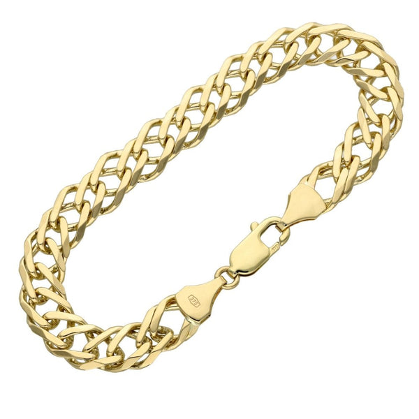 9ct Yellow Gold Double Curb Bracelet - 20.g