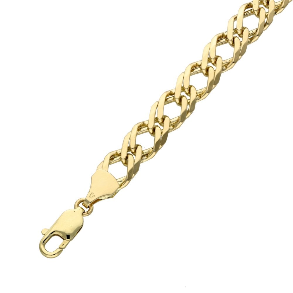9ct Yellow Gold Double Curb Bracelet - 20.g