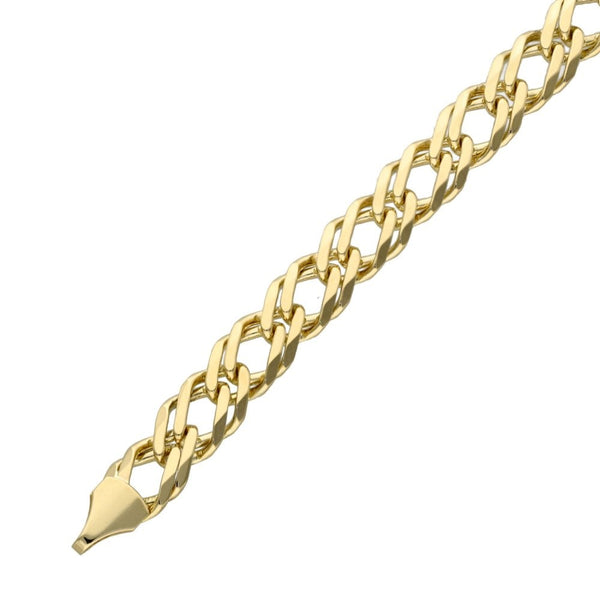 9ct Yellow Gold Double Curb Bracelet - 20.g