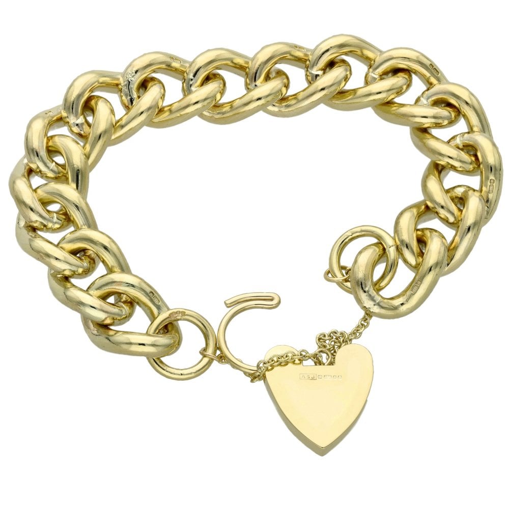 9ct Yellow Gold Heavy Curb Bracelet  - 7" - 96.3g