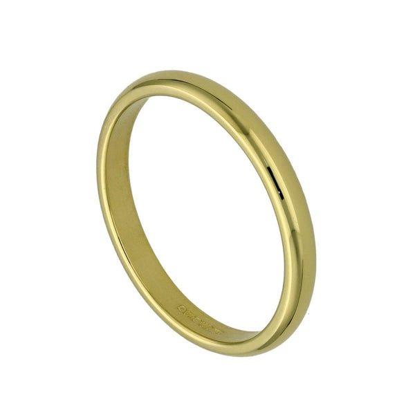 18ct Yellow Gold Wedding Ring - Size P - 2.5mm